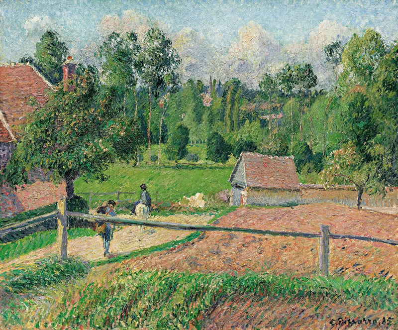 Utsikt fra kunstnerens vindu, Eragny - Camille Pissarro