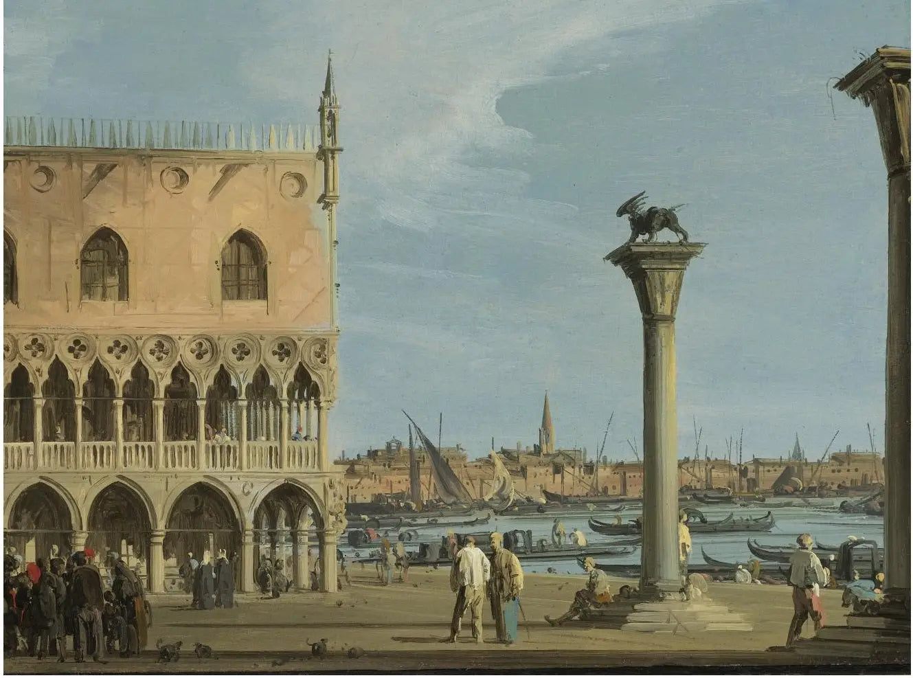 Vue de la Piazetta avec l’angle sud-ouest du Palais des Doges - Canaletto - Alpha Reproduction