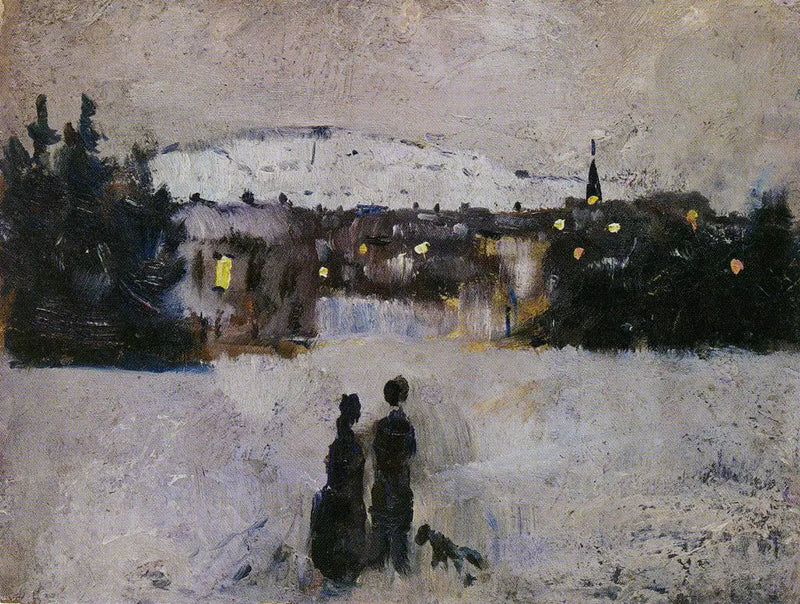 Utsikt over byen en vinterdag - Edvard Munch