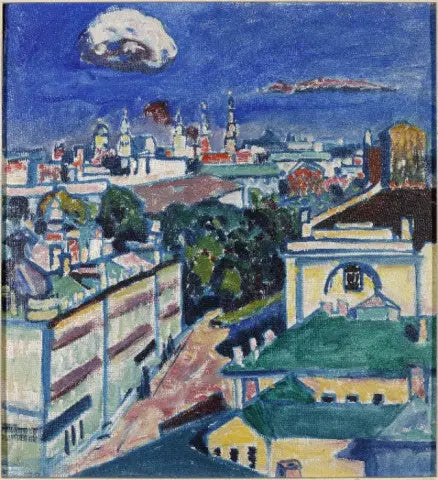 Utsikt over Moskva fra vinduet i Kandinskys leilighet nr. 1, Zoubovsky-plassen - Vassily Kandinsky