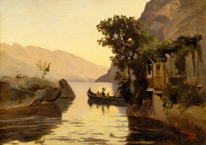 Utsikt over Riva, Italia Tyrol - Jean-Baptiste Camille Corot
