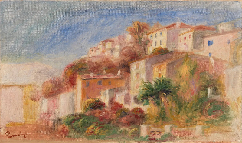 Utsikt fra hagen til Posten, Cagnes (Bygda sett fra hagen til Posten, Cagnes) - Pierre-Auguste Renoir