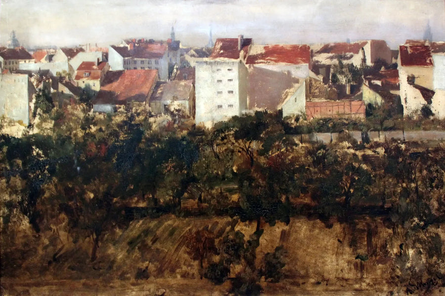 Utsikt over bakbygningene - Adolph von Menzel