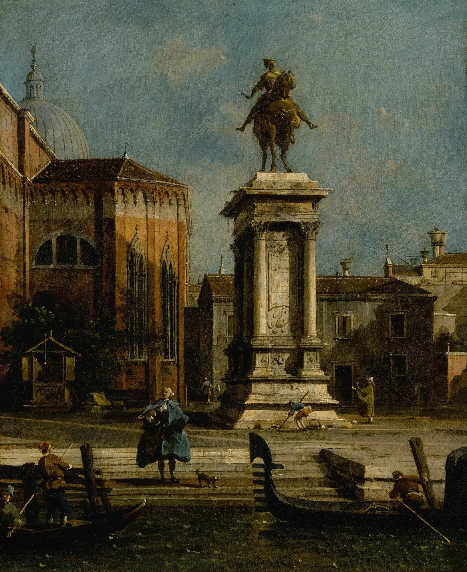 Vue des Santi Giovanni e Paolo et de la statue équestre de Bartolomeo Colleoni - Canaletto - Alpha Reproduction