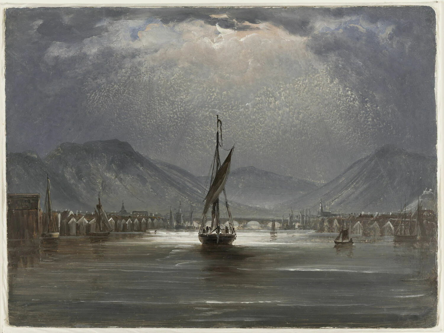 Vue de Drammen (esquisse) - Peder Balke