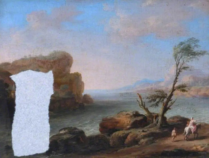 Utsikt fra sjøbryggen med personer - Claude Lorrain