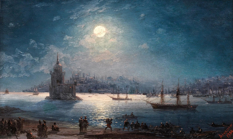 Utsikt over Bosporus med Sainte-Sophie og Jomfrutårnet under måneskinnet - Ivan Aïvazovski

Source:
Vue du Bosphore avec Sainte-Sophie et la tour de la Vierge au clair de lune - Ivan Aïvazovski