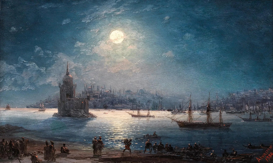 Utsikt over Bosporus med Sainte-Sophie og Jomfrutårnet under måneskinnet - Ivan Aïvazovski

Source:
Vue du Bosphore avec Sainte-Sophie et la tour de la Vierge au clair de lune - Ivan Aïvazovski