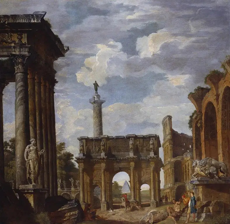 Utsikt over Caprice med Konstantins bue og andre romerske ruiner - Giovanni Paolo Panini

Source:
Vue du Caprice avec l'Arc de Constantin et d'autres ruines romaines - Giovanni Paolo Panini