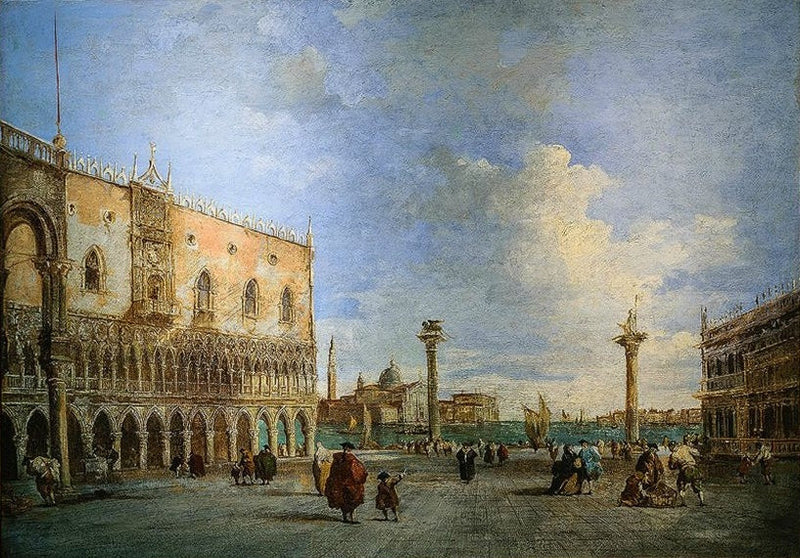 Utsikt over Dogepalasset i Venezia. - Francesco Guardi