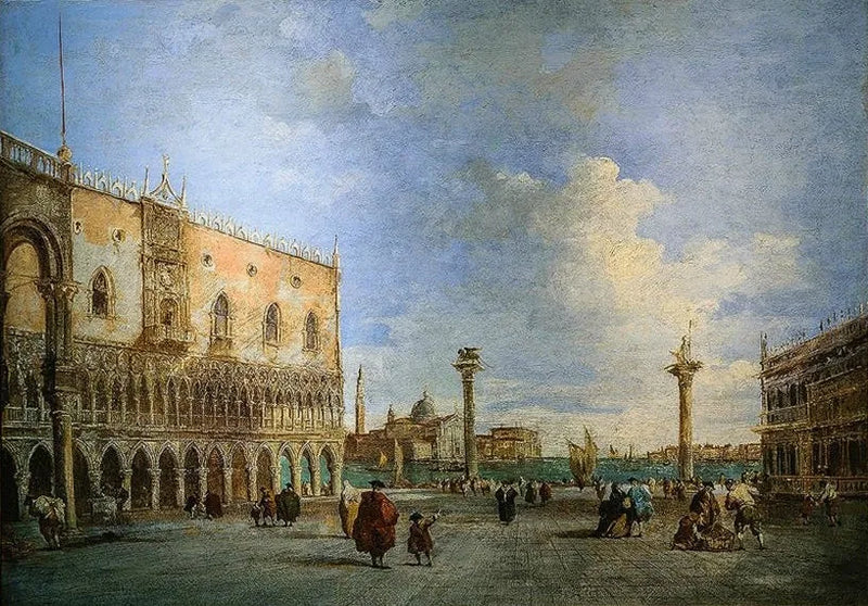 Utsikt over Dogepalasset i Venezia. - Francesco Guardi