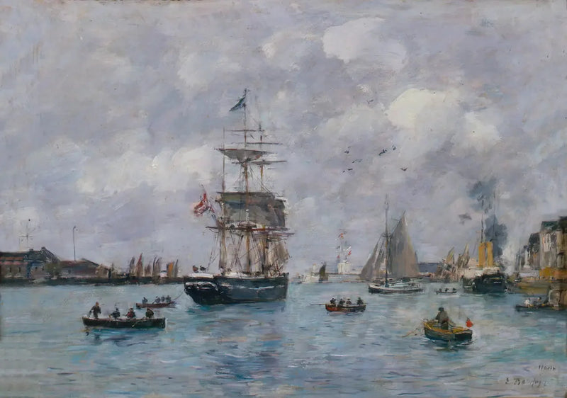 Utsikt over havnen i Le Havre - Eugène Boudin