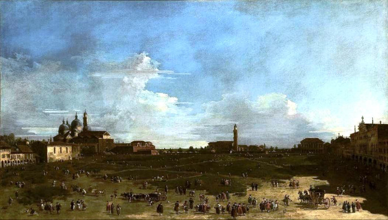 Utsikt over Prato della Valle i Padova - Francesco Guardi