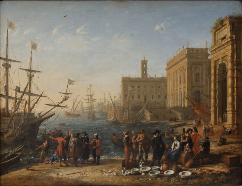 Utsikt over en havn med Capitol - Claude Lorrain