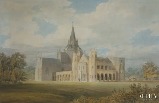 Vue en perspective de l'abbaye de Fonthill depuis le sud-ouest - William Turner - Reproductions de tableaux et peintures haut de gamme