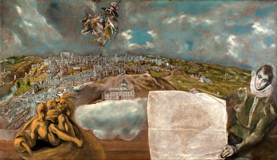 Utsikt og kart over Toledo - El Greco