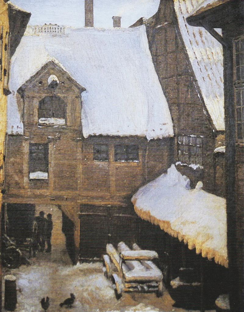 Vinterutsikt fra Mikkel Vibe-huset (også kjent som Sigvert Grubbe-huset) på Strandgade i Christianshavn, København. - Peder Severin Krøyer