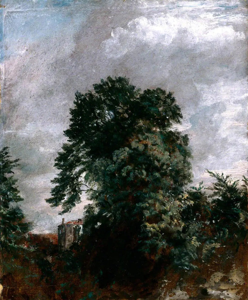 Fjernutsikt over buskene, Hampstead - John Constable