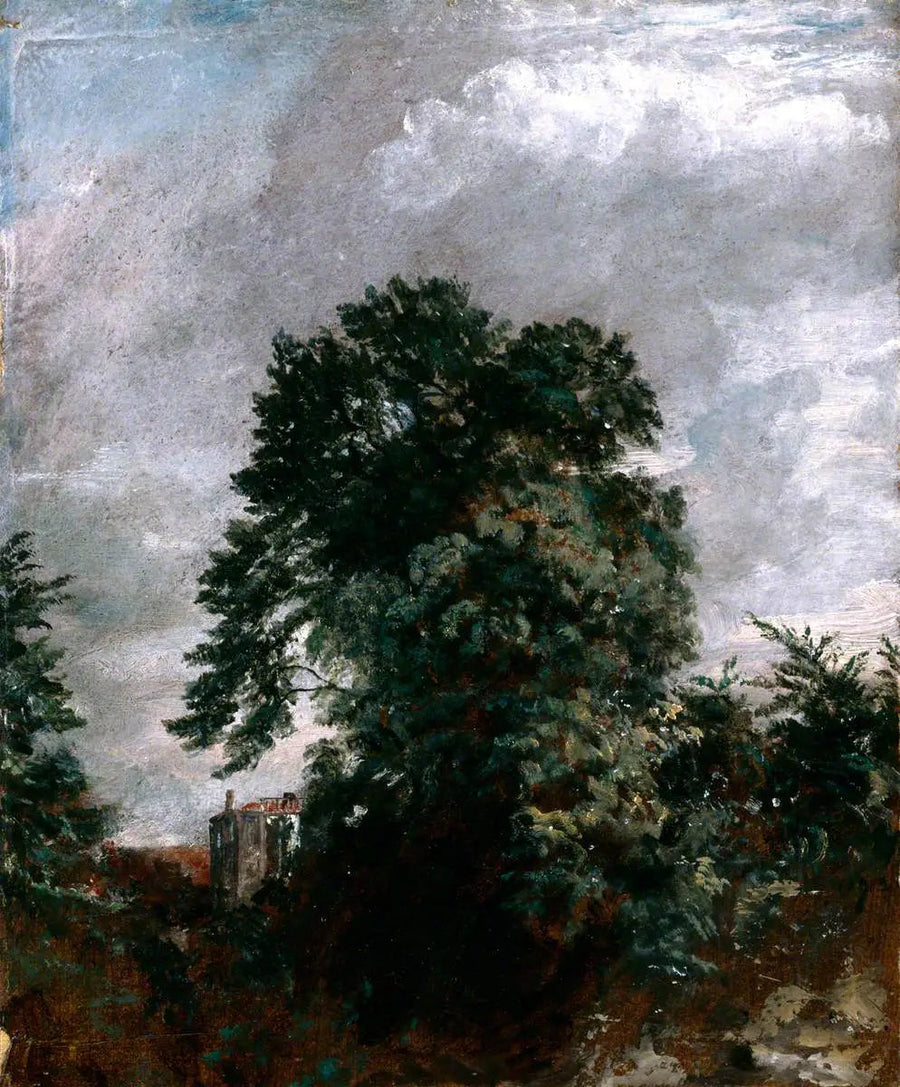 Fjernutsikt over buskene, Hampstead - John Constable