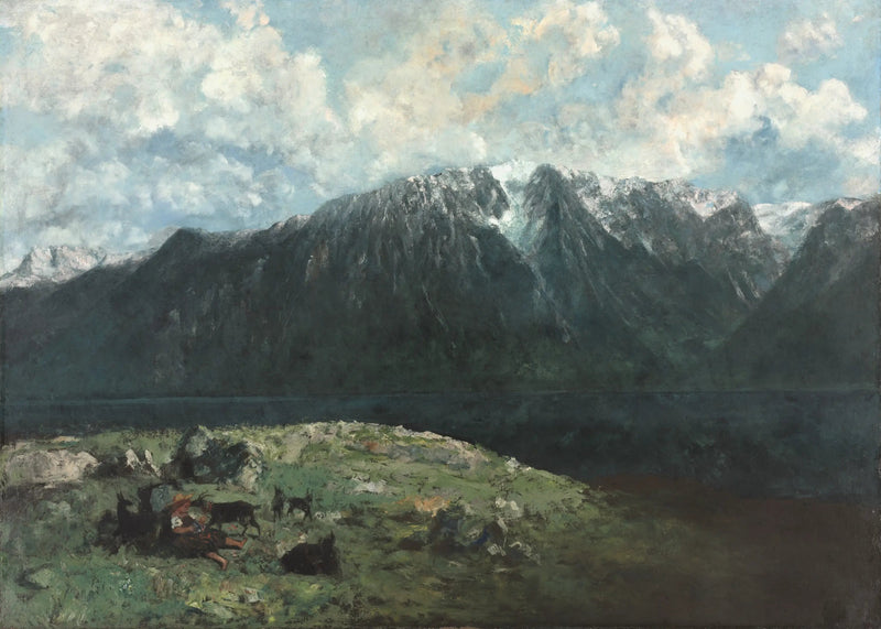Panoramautsikt over Alpene, Dents du Midi - Gustave Courbet