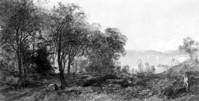 Utsikt over Hudson - Jasper Francis Cropsey