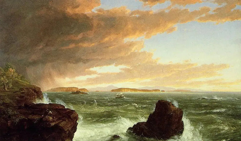 Utsikt over Frenchman-bukten fra øya Mont Désert, etter en stormflom - Thomas Cole

Source:
Vue sur la baie Frenchman depuis l'île du Mont Désert, après une bourrasque - Thomas Cole