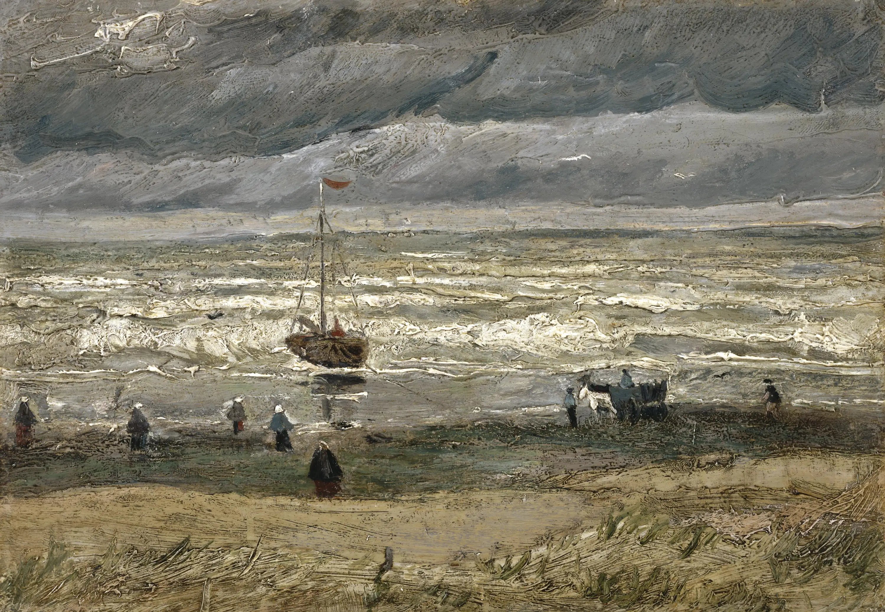Vue sur la mer à Scheveningen - Vincent van Gogh image 1 reproduction d’œuvre d’art à l’huile