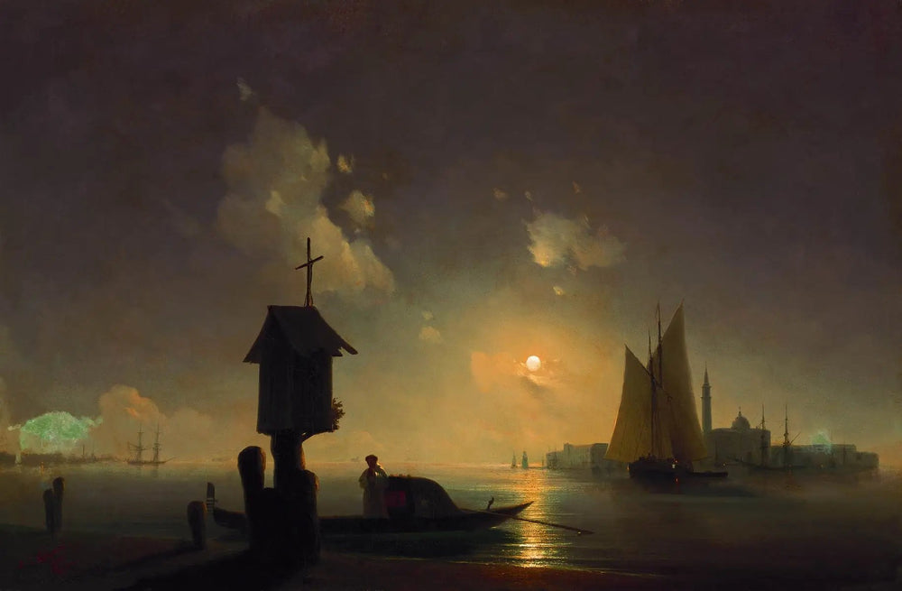 Vue sur la mer depuis la chapelle sur le rivage - Ivan Aïvazovski image 1 copie peinte à la main à l’huile