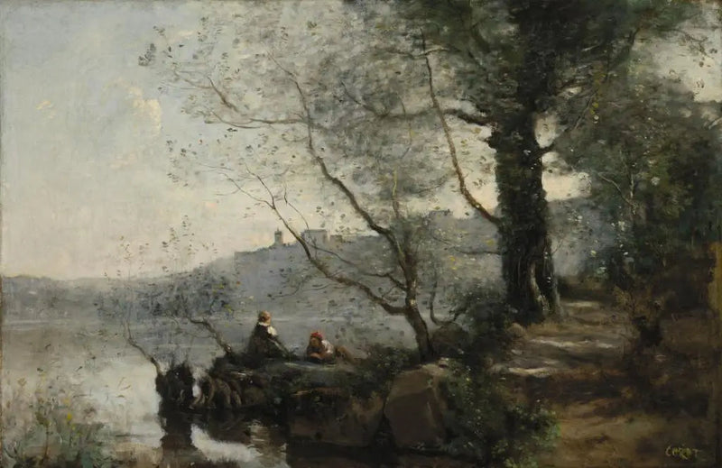 Utsikt over Gardasjøen - Jean-Baptiste Camille Corot