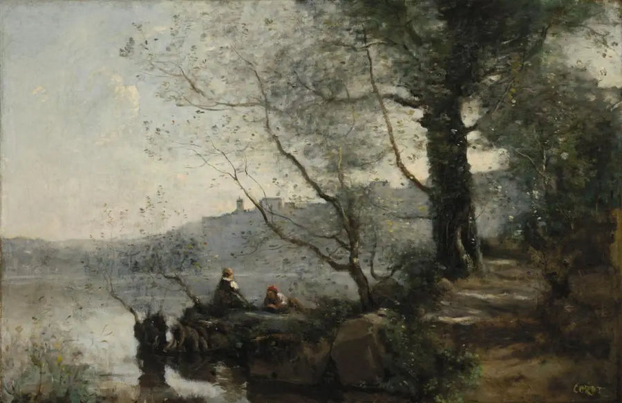 Utsikt over Gardasjøen - Jean-Baptiste Camille Corot