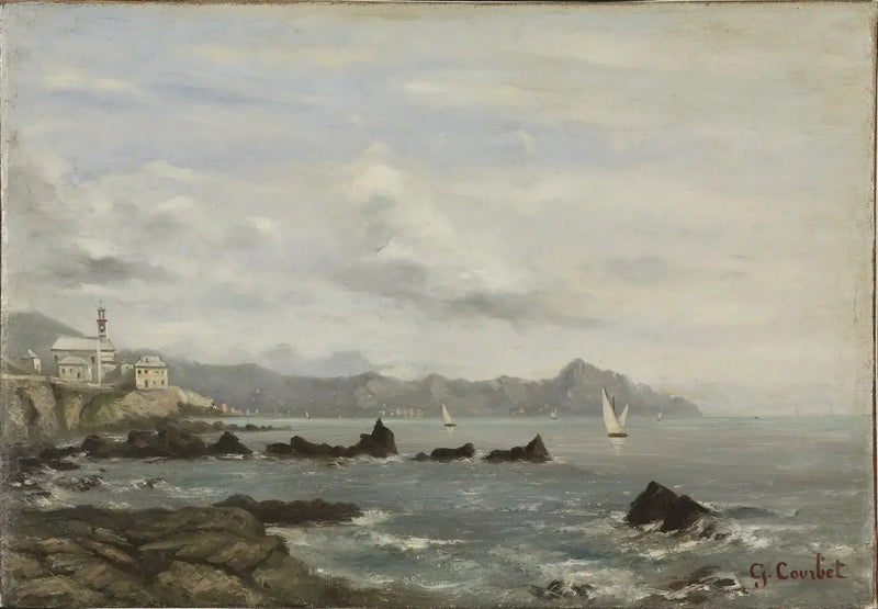 Utsikt over Lake Geneva - Gustave Courbet