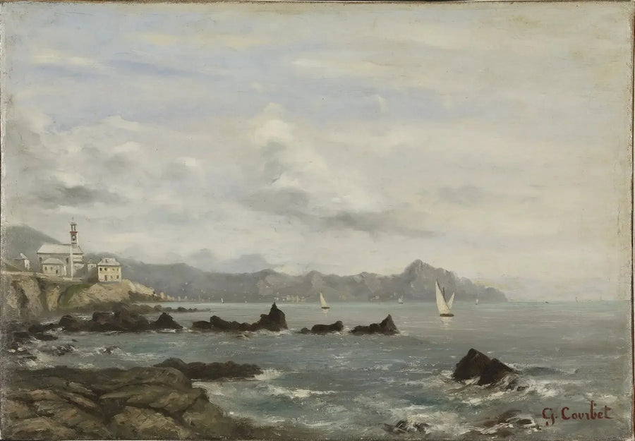 Utsikt over Lake Geneva - Gustave Courbet