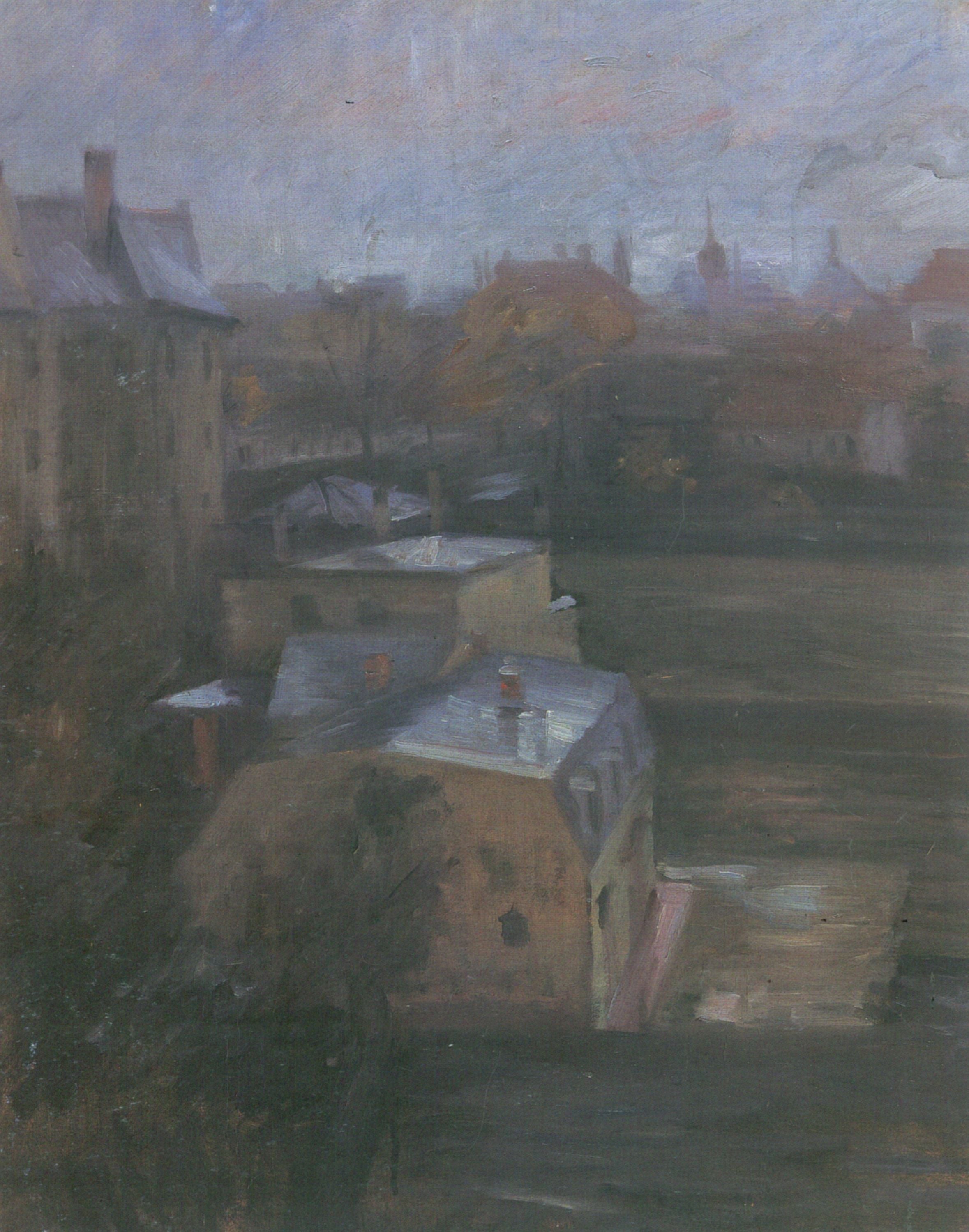 Vue sur les toits - Lovis Corinth image 1 reproduction artisanale de tableau