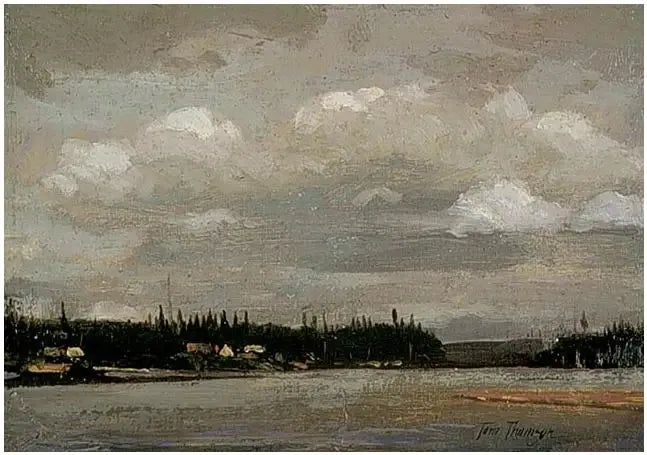 Utsikt over en innsjø: kyst med hus - Tom Thomson

Source:
Vue sur un lac : rivage avec maisons - Tom Thomson