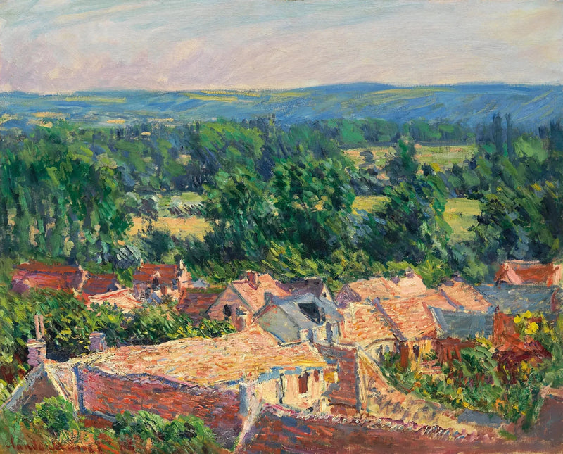Utsikt over landsbyen Giverny W1072 - Claude Monet
