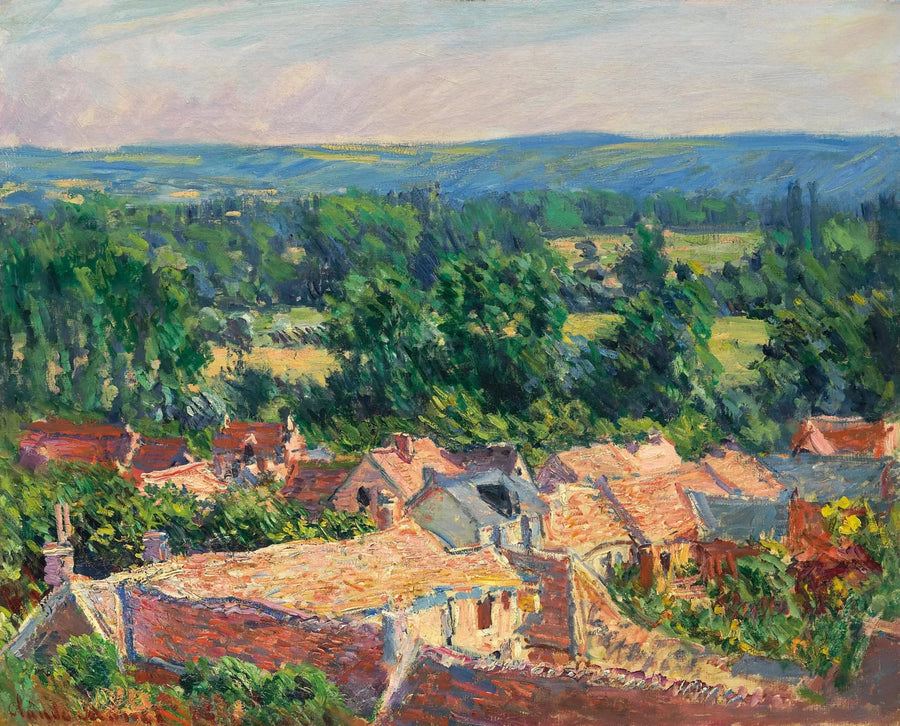 Utsikt over landsbyen Giverny W1072 - Claude Monet