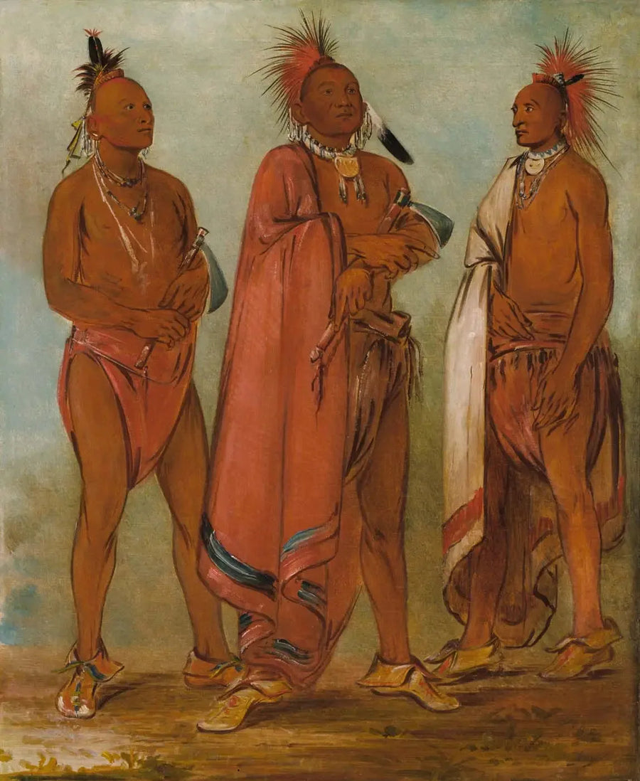 Wa-másh-ee-sheek, Den som fjerner; Wa-chésh-uk, Krigen; Mink-chésk, Tre unge menn utmerket - George Catlin

Source:
Wa-másh-ee-sheek, Celui qui enlève ; Wa-chésh-uk, La guerre ; Mink-chésk, Trois jeunes hommes distingués - George Catlin