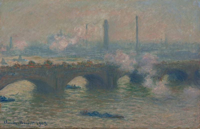 Waterloo-broen, den grå dagen - Claude Monet