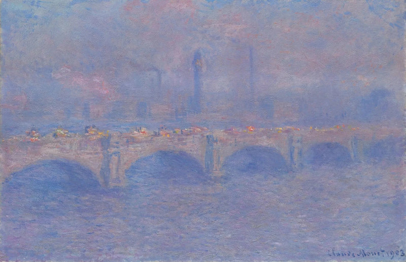 Waterloo-broen, sollyseffekten - Claude Monet