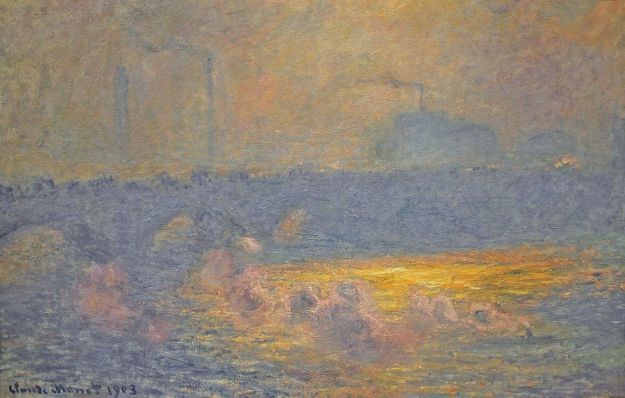 Waterloo-broen, sollys med røyk - Claude Monet