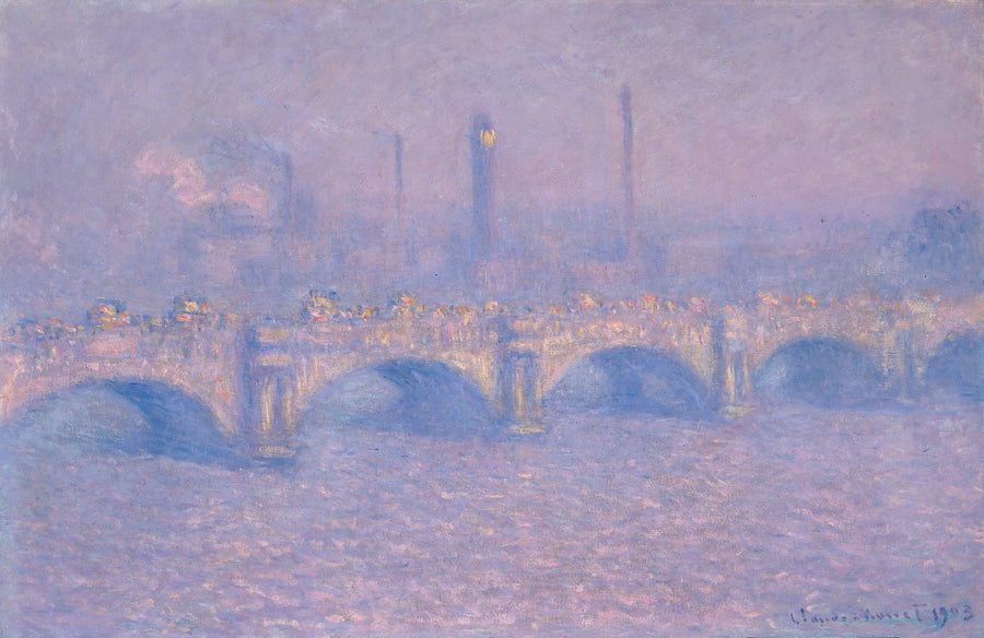 Waterloo Bridge, tilslørt sol W1590 - Claude Monet