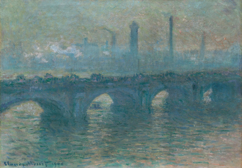 Waterloo-broen, grått vær - Claude Monet