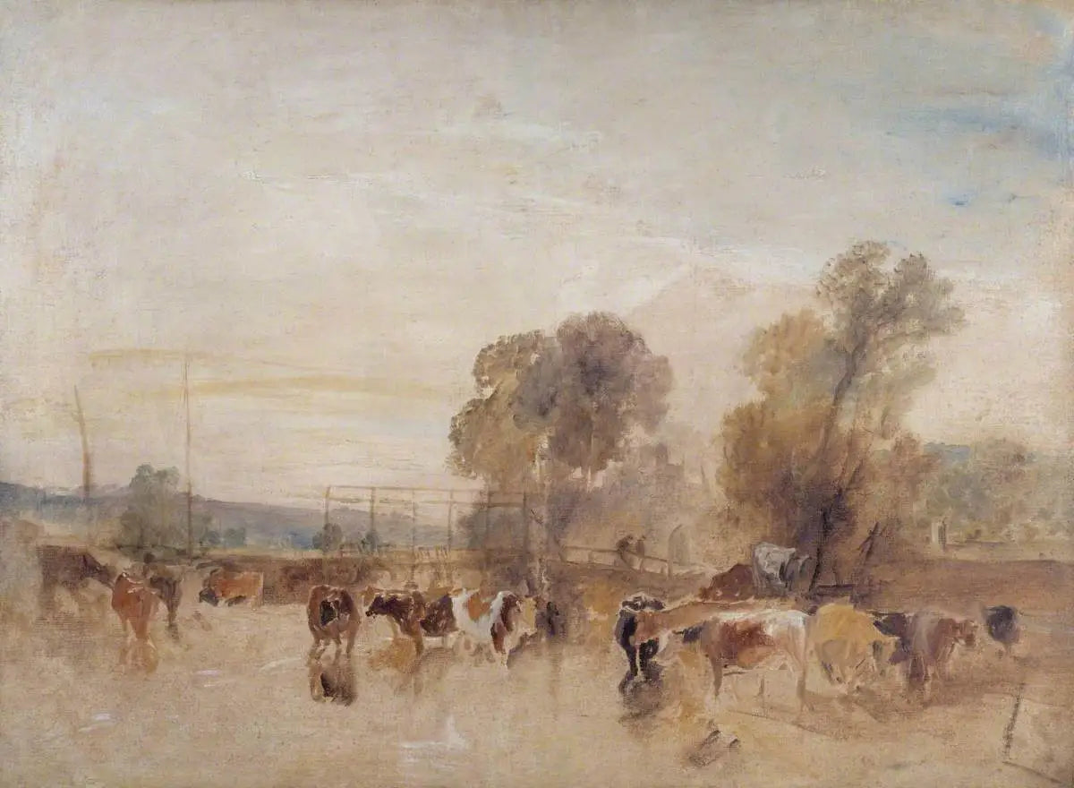 Weir and Cattle - J. M. W. Turner image 1 reproduction d’œuvre d’art à l’huile