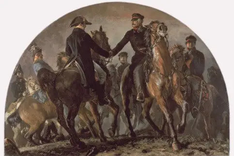Wellington og Blücher ved slaget ved Waterloo - Adolph von Menzel