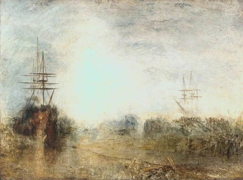 Hvalfangere (Koking av spekk) Fanget i feil is, som prøver å frigjøre seg selv - J. M. W. Turner