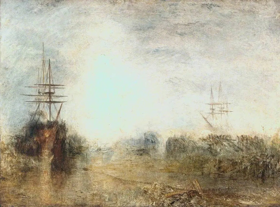 Hvalfangere (Koking av spekk) Fanget i feil is, som prøver å frigjøre seg selv - J. M. W. Turner