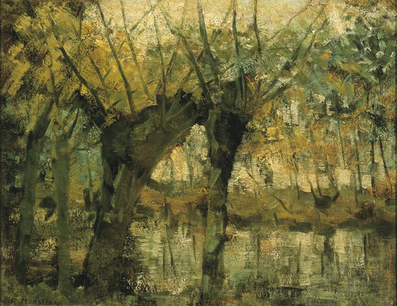 Willow Grove: Lys- og skyggeinntrykk - Piet Mondrian