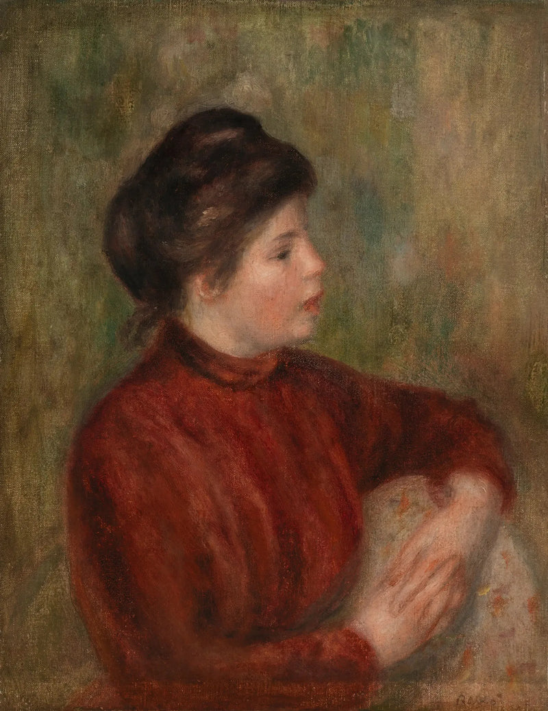 Kvinne som lener seg på en stol - Pierre-Auguste Renoir