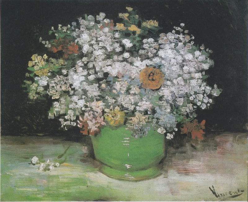 Zinniaer og geranier i en vase - Vincent van Gogh
